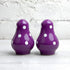 City to Cottage Handcrafted Ceramic Salt and Pepper Shakers Set, Purple Polka Dot Spice Shakers for Farmhouse Kitchen