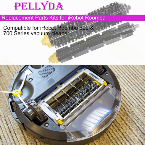 Replacement Parts for IRobot Roomba 600 & 700 Series, 3 Sets of Bristle & Flexible Beater Brushes for Vacuum Cleaner