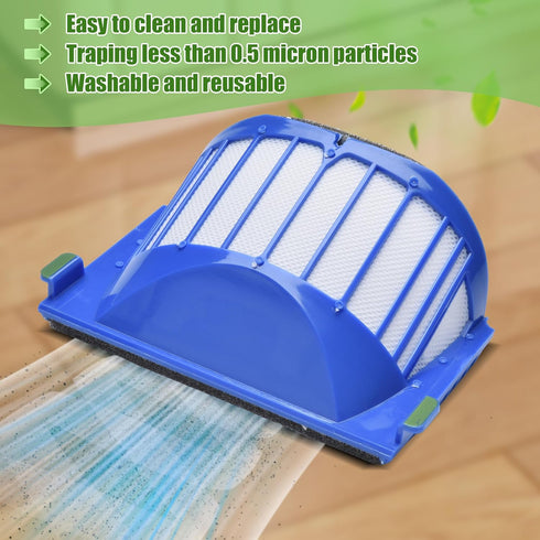 LOVECO Replacement Accessories Kit - Compatible for iRobot Roomba 675 677 671 655 645, 4 Filters, 4 Side Brushes