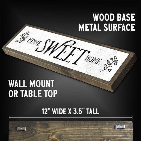 Home Wood Signs (Medium - Wood and Metal, Home Sweet Home)