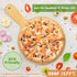 7" Mini Pine Wood Cutting Board with Handle, Small Wooden Round Serving Board for Pizza, Bread, Fruit