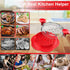 Large Chicken Shredder Tool with Twist, Brush & Fork, Visible Meat Shredder Machine, Ergonomic Handle, BPA Free, Red
