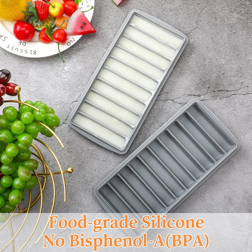2 10-1 oz Eaasty Pieces Breastmilk Storage Container Baby Food Milk Silicone Freezer Trays with Lid Breastmilk Freezer