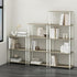 Furinno Turn-N-Tube 4-Tier Multipurpose Bookshelf, Bookcase, Sonoma Oak/White