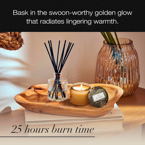 Voluspa Baltic Amber Petite Candle Jar, 3.2 Ounce, 25 Hour Burn Time, Coconut Wax, Handcrafted in the USA
