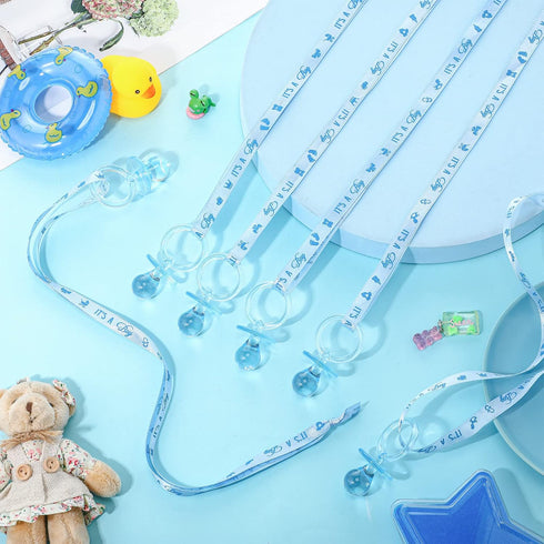 36 Coume Pcs Shower Party Pacifiers Necklace Acrylic Pacifiers Charm Necklace for Shower Party Decorations Gender