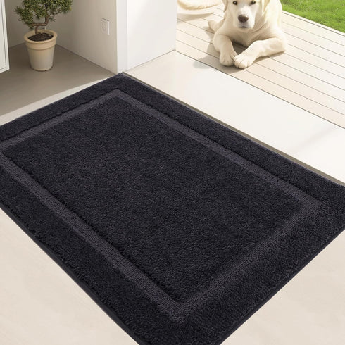 Indoor Door Mat, Dirt Trapper Entryway Rug with Non-Slip Rubber Backing, Washable Super Absorbent Doormat