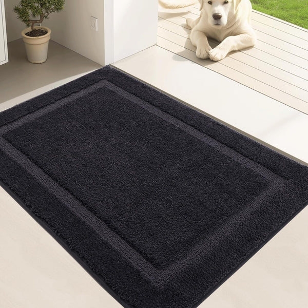 Indoor Door Mat, Dirt Trapper Entryway Rug with Non-Slip Rubber Backing, Washable Super Absorbent Doormat