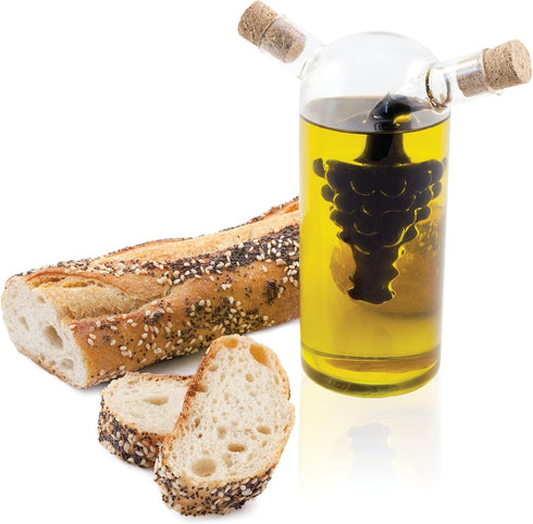 Set 1 True Napa Olive Oil and Vinegar Cruet with Cork Stopper, Perfect for Housewarming, Picnic, Dinner, BBQ, Outdoor