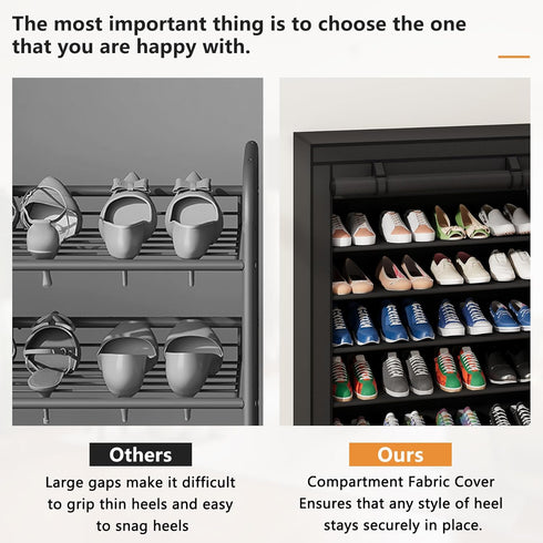 5-Tier 20-25 Closet Laiensia Vertical Shoe Rack Organizer, Space Saving Shoe Storage Organizer, Non-Woven Cover Shoe