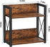 Giikin Counter Shelf Organizer, 2 Tier Kitchen Spice Rack for Countertop, Rustic Brown Wood Coffee Counter Organizer