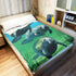 50x80 Soft Plush Blanket, Comfort Warmth Throw for Couch, Underwater Manatee Family Green