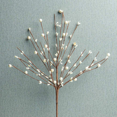 6PCS JINGHONG Artificial Pip Berry Stems,Cream Berries Stems White Berry Picks for Winter Christmas Holiday and Home