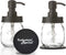 Black 12oz Mason Jar Soap and/or Lotion Dispensers for Hand Sanitizer, Liquid