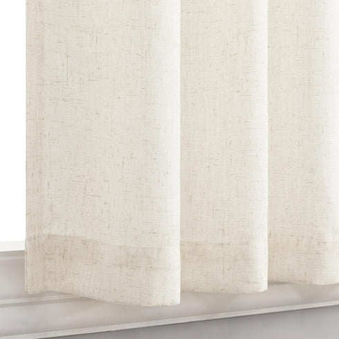 Kitchen Cafe Curtains 24 Inch Length - 2 Panels Set Light Filtering Sheer Privacy Linen Short Curtains