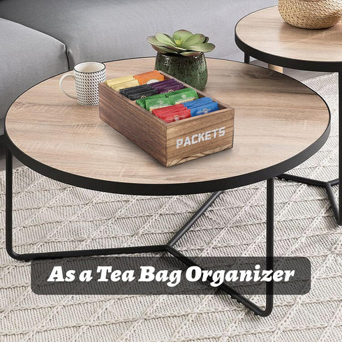 Seasoning Packet Organizer, Food Packet Storage Caddy with 4 Compartments for Kitchen Pantry Cabinet Organization