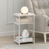 3-Tier Furinno JUST Side Table, Metal Frame Modern End Table with Open Shelf, Night Stand, Bedside Table, for Living