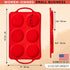 Silicone Muffin Top Pans for Baking - 4 Inch Jumbo Size Egg Baking Pan - RED Whoopie Pie Baking Pans