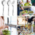 LIANYU Large Serving Spoons and Forks Set of 12, Stainless Steel Buffet Catering Dinner Party Slotted Utensils, 9.8 Inch
