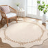 5ft GarveeHome Scalloped Bow Rug for Living Room, Round Rugs Washable Solid Beige Rug for Dorm Soft Low Pile Non Slip