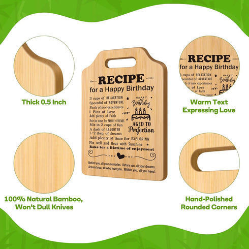Birthday Gifts for Women Men, Unique Birthday Gift Ideas, Recipe Cutting Board Gift