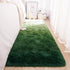DweIke Luxury Shag Area Rug, 2x6 Feet Gradient Dark Green Rug Runner, Non-Slip Extra Comfy Plush Bedroom Decor