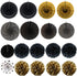 ZERODECO Party Decoration, 21 Pcs Black and Gold Hanging Paper Fans, Pom Poms, Garlands for Birthday Wedding Décor