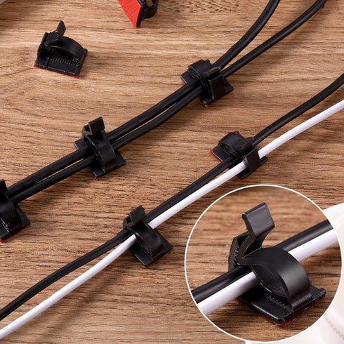 120 Pieces Outdoor Cable Clips, Adhesive Wire Holder Organizer for Christmas Fairy Hanging Light Home Decoration