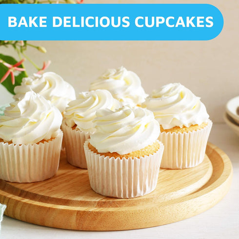 MontoPack White Cupcake Liners, 400 Standard Size Baking Cups, Greaseproof Muffin Liners for Desserts