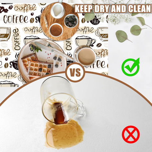 POIUBLE Counter 11.8 19.7 Inch Coffee Cute Doodle Dish Drying Mat for Kitchen Coffee Bar Mat Hide Stain Absorbent
