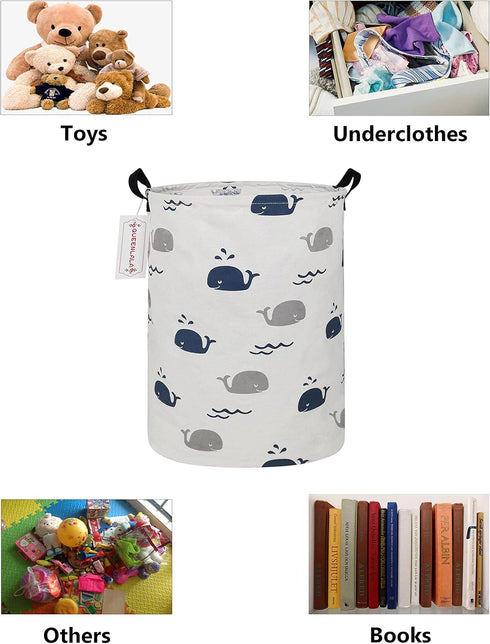 QUEENLALA Large Storage Basket, Collapsible Round Hamper for Boys and Girls, Bathroom/Home Decor