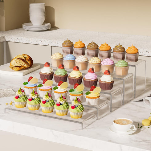 2 Set 10 Pack Toys(12.4L~12L~11.6L~11.2L~10.8L) Aminigram Large Acrylic Display Risers, - Collectibles Display Shelf