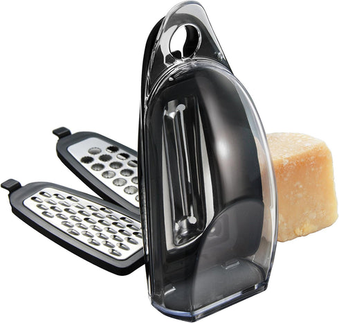 Palm Grater | Citrus Lemon Zester, Small Cheese Grater with Container, Hand Grater for Kitchen