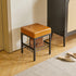 LG-60J IBUYKE Square Makeup Stool with Adjustable Feet and Storage Space, Footrest Chair, PU Vanity Seat, Multi-Use as