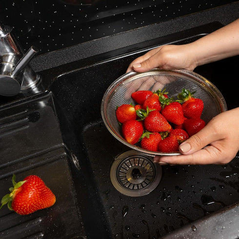 HIC Kitchen Reinforced Mesh Colander, 11.5-Inch, 18/8 Stainless Steel
