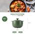 Minh Long 1qt Porcelain Cooking Pots, Clay Pot for Cooking, Dutch Oven, Casserole Dish with Lid, Use for slow cook, stew, braise, boil,..Compatible with gas & infrared cooktop (Vesta - Green, 1.27qt) by MINH LONG SINCE 1970