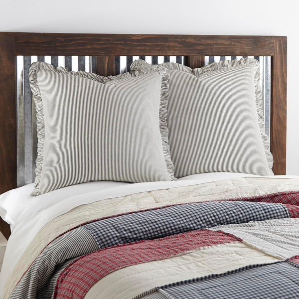 VHC Brands Hatteras Bedding Accessory, Euro Sham 26x26, Blue