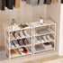 Hockmez 4-Tier Closet (1-White) Small Shoe Rack .Stackable Shoe Shelf Storage Organizer for Entryway Hallway Bathroom