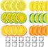 Cindeer 24 Pcs Fake Lemon Slices Blocks and 12 Pcs Fake Ice