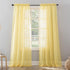 No. 918 Erica Crushed Sheer Voile Curtain Panel, 51" x 95", Yellow Rod Pocket