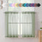 Sage Green Sheer Curtains, 36 inches Long, 2 Panels, Solid Cafe Curtains for Bathroom or Kitchen