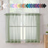 Sage Green Sheer Curtains, 36 inches Long, 2 Panels, Solid Cafe Curtains for Bathroom or Kitchen