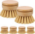 Abizarch 6pcs Bamboo Dish Brush Replacement Heads, Wooden Dish Brushes for Cleaning Kitchen