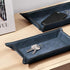 Navaris Faux Leather Tray Set - 2 Navy Blue Valet Organizer Trays for Bedside Table, Night Stand, Desk Storage