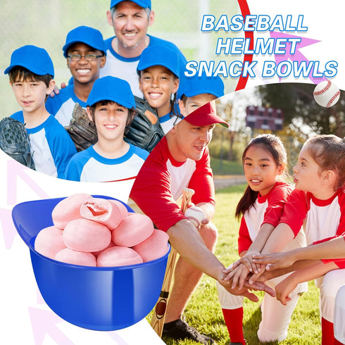 18PCS Mini Baseball Helmet Ice Cream Snack Bowl, 8 oz Plastic Cups for Birthday Party Supplies