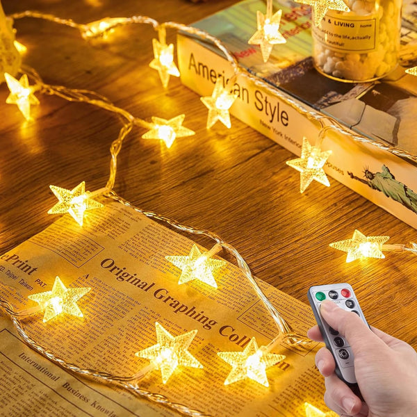Star String Lights, 20 FT 40 LED Star Lights with Remote Control