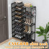 CSXGBAB 24-35 Tall Garage Shoe Rack Large Capacity,Two Rows Versatile Hooks Storage Boot Shelf Black Pairs