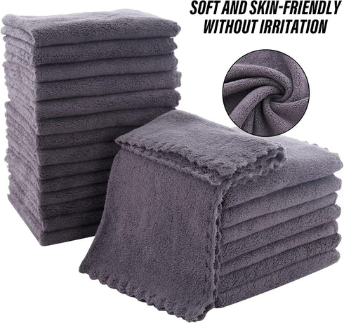 Set 12 12 inches 72 Pack MOONQUEEN Ultra Soft Premium Washcloths - x - - Quick Drying - Highly Absorbent Coral Velvet
