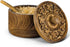 Mie Creations Rustic Salt Box Cellar with Hand Carved Lid & Spoon,