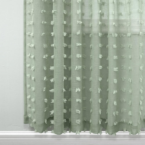 2 84 Inches Pocket,52x84 KOUFALL Panels Boho Curtains Long for Living Room Bedroom Sage Green Decor Pom Pom Design